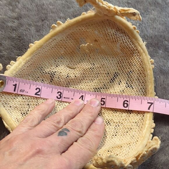 Vintage 1950's Womens Emporium Hat San Francisco New York Rhinestones Cream - Picture 9 of 9